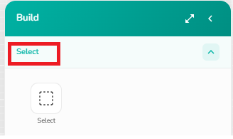 Select tool in the Build panel used to select objects and perform actions such as move, copy, rotate, mirror, and delete.